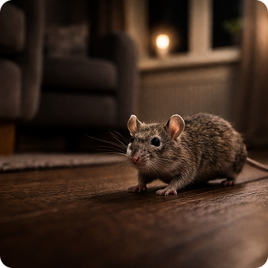 Mouse inside a home which indicates a mouse infestation. Mouse Control Cardiff & South Wales​ image