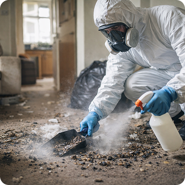 Technician cleaning property after pest infestation in Cardiff, Biohazard & Infestation Clean-Up