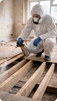 Timber treatment services protecting wood structures